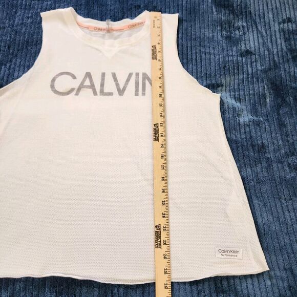 Calvin Klein Performance Logo Rib Trim Tank Bright White Large XXL - Picture 7 of 11